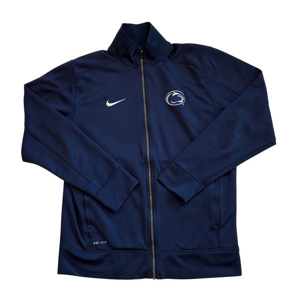 Nike Penn State Nitty Lions Soccer Track Jacket Mens Med Blue Dri Fit Full Zip - Picture 2 of 11